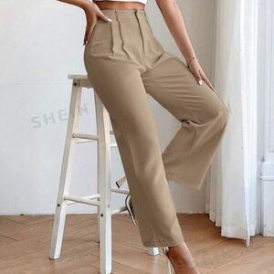Wide Leg Short Trousers - Brown